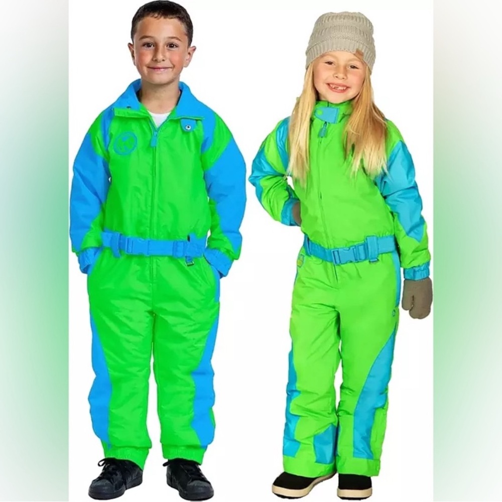 Tipsy Elves vibrant Green and Blue Snowsuit